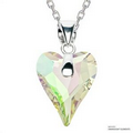 Crystal Luminous Green F Wild Heart Pendant Made with Swarovski Elements